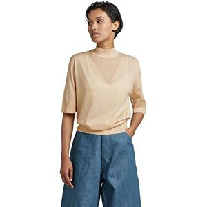 G-STAR RAW Dam Core Mock Neck ss Knit wmn Sweater, beige/khaki (Ivory Cream D21962-D166-D761), M, Beige/Khaki (Ivory Cream D21962-d166-d761), M G-STAR RAW Dam Core Mock Neck ss Knit wmn Sweater, beige/khaki (Ivory Cream D21962-D166-D761), M, Beige/Khaki (Ivory Cream D21962-d166-d761), M