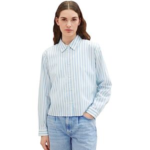 TOM TAILOR Denim dam boxy basic skjorta blus, 33809-ljus blå vit randig, XL TOM TAILOR Denim dam boxy basic skjorta blus, 33809-ljus blå vit randig, XL
