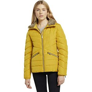 TOM TAILOR Damer Pufferjacka med avtagbar pälskrage 1023536, 24270 California Sand Yellow, S TOM TAILOR Damer Pufferjacka med avtagbar pälskrage 1023536, 24270 California Sand Yellow, S