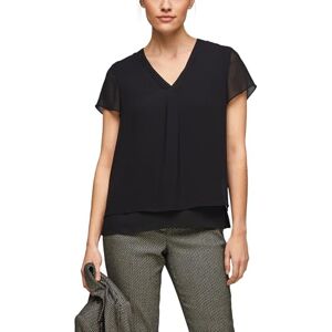 s.Oliver BLACK LABEL Damer Layering-blus i chiffong, svart, 36 SE s.Oliver BLACK LABEL Damer Layering-blus i chiffong, svart, 36 SE