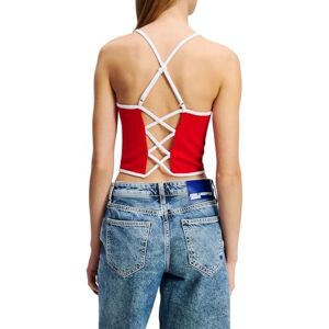 KARL LAGERFELD JEANS kontrastbindande linne, kvinnor, röd, tank, Poinciana, XS KARL LAGERFELD JEANS kontrastbindande linne, kvinnor, röd, tank, Poinciana, XS