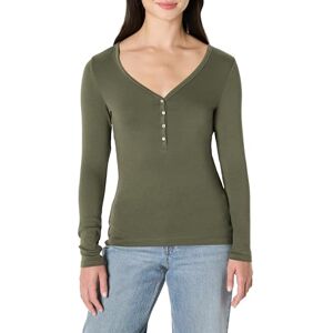 Amazon Essentials dam ribbstickad långärmad Henley Slim Fit t-shirt, oliv, X-Large Amazon Essentials dam ribbstickad långärmad Henley Slim Fit t-shirt, oliv, X-Large