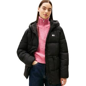 Tommy Jeans TJW MED HUVA MIDI PUFFER JACKA DW0DW21626, svart, M, svart (svart), M Tommy Jeans TJW MED HUVA MIDI PUFFER JACKA DW0DW21626, svart, M, svart (svart), M