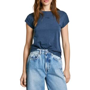 Pepe Jeans dam Felice, t-shirt, blå, XS, Blå (tvättad marinblå), XS Pepe Jeans dam Felice, t-shirt, blå, XS, Blå (tvättad marinblå), XS