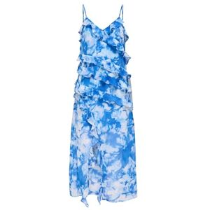 ONLY Onlsine Life Strap Frill Long Dress WVN elegant lång sommarklänning med volanger, Blixt blå, M ONLY Onlsine Life Strap Frill Long Dress WVN elegant lång sommarklänning med volanger, Blixt blå, M