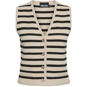 PIECES Pcnisa Knit Vest Pa Bc, Moln dansare/ränder: svart, S PIECES Pcnisa Knit Vest Pa Bc, Moln dansare/ränder: svart, S