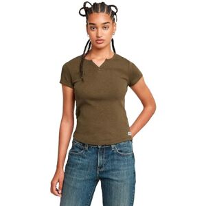 G-STAR RAW Micro Placket slim t wmn, Grön (vilda oliv D26075-d958-1866), XL G-STAR RAW Micro Placket slim t wmn, Grön (vilda oliv D26075-d958-1866), XL