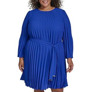 DKNY Dam L/S Pleated A-line klänning, Radiant Blue, 48 plus size DKNY Dam L/S Pleated A-line klänning, Radiant Blue, 48 plus size