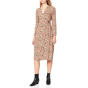 PIECES Dam Pccarly Ls Wrap Midi Dress Bc klänning, Silver Mink/Aop: Djur, M PIECES Dam Pccarly Ls Wrap Midi Dress Bc klänning, Silver Mink/Aop: Djur, M