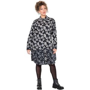 Ulla Popken damer stora storlekar överdimensionerade plus size långblus, hjärtan, A-linje, skjortkrage, långärmad, svart, 50-52 Ulla Popken damer stora storlekar överdimensionerade plus size långblus, hjärtan, A-linje, skjortkrage, långärmad, svart, 50-52