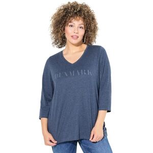 Ulla Popken damer stora storlekar överdimensionerade plus size skjorta, typsnitt motiv, klassisk, V-hals, 3/4-arm, bläck blå, 54-56 Ulla Popken damer stora storlekar överdimensionerade plus size skjorta, typsnitt motiv, klassisk, V-hals, 3/4-arm, bläck blå, 54-56