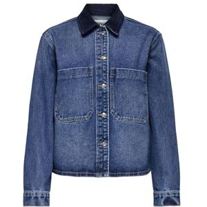ONLY Onlcassie Ls Ovs Cord DNM skjorta Mae Noos, Mörkblå denim, XXL ONLY Onlcassie Ls Ovs Cord DNM skjorta Mae Noos, Mörkblå denim, XXL