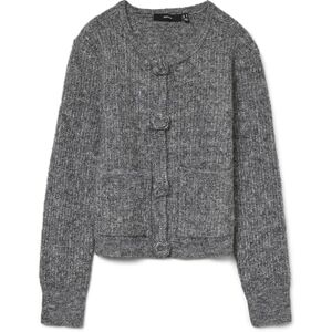 VERO MODA Vmblossom Ls O-hals cardigan Boo, Medium grå melerad, XS VERO MODA Vmblossom Ls O-hals cardigan Boo, Medium grå melerad, XS