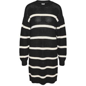 NOISY MAY NMMAYSA L/S O-hals stickad klänning NOOS, Svart/ränder: eggnog, XS NOISY MAY NMMAYSA L/S O-hals stickad klänning NOOS, Svart/ränder: eggnog, XS