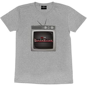 Popgear Marvel WandaVision TV-logotyp, vän, passform, t-shirt, damer, S-5XL, Heather Grey, officiella varor, Grå ljung, 4XL Popgear Marvel WandaVision TV-logotyp, vän, passform, t-shirt, damer, S-5XL, Heather Grey, officiella varor, Grå ljung, 4XL