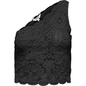 ONLY Onlalberte One Shoulder Short Top WVN, svart, M ONLY Onlalberte One Shoulder Short Top WVN, svart, M
