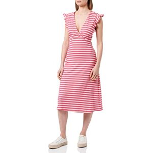 ONLY Dam midi klänning Onlmay S/L Wrap Midi Dress Box Jrs, Shocking Pink/Stripes:cloud Dancer (Dina), S ONLY Dam midi klänning Onlmay S/L Wrap Midi Dress Box Jrs, Shocking Pink/Stripes:cloud Dancer (Dina), S
