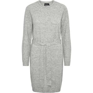 PIECES Bestseller A/S Dam Pcjuliana Ls O-hals stickad klänning Noos Bc klänning, Ljusgrå melange, S PIECES Bestseller A/S Dam Pcjuliana Ls O-hals stickad klänning Noos Bc klänning, Ljusgrå melange, S