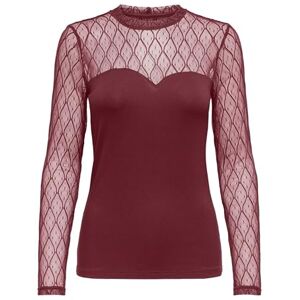 ONLY Onlsalina L/S spets mix top JRS, Cabernet, M ONLY Onlsalina L/S spets mix top JRS, Cabernet, M