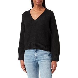 PIECES Bestseller A/S Dam Pcnancy Ls vändbar v-hals Knit Noos Bc tröja, svart, S PIECES Bestseller A/S Dam Pcnancy Ls vändbar v-hals Knit Noos Bc tröja, svart, S
