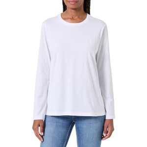 Giorgio Armani dam långärmad sidoton på ton logo t-shirt, vit, S, Optisk vit, S Giorgio Armani dam långärmad sidoton på ton logo t-shirt, vit, S, Optisk vit, S