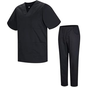 MISEMIYA Pack * 2 Pcs CASACA Y PANTALÓN SANITARIOS UNISEX UNIFORMES SANITARIOS MÉDICOS 2-817-8312 L, Svart MISEMIYA Pack * 2 Pcs CASACA Y PANTALÓN SANITARIOS UNISEX UNIFORMES SANITARIOS MÉDICOS 2-817-8312 L, Svart