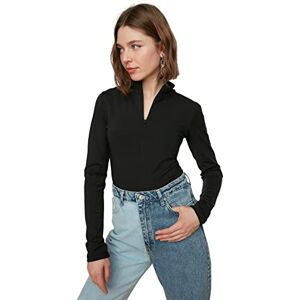 Trendyol Dam dam figursydd bodycon polokrage stickad bodysuit skjorta, svart, XS, Svart, XS Trendyol Dam dam figursydd bodycon polokrage stickad bodysuit skjorta, svart, XS, Svart, XS