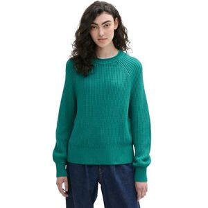 TOM TAILOR Denim dam stickad tröja med lätta ballongärmar, 35914 – Jade Green, S TOM TAILOR Denim dam stickad tröja med lätta ballongärmar, 35914 – Jade Green, S