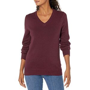 Amazon Essentials Women's Långärmad V-ringad tröja i 100% bomull, Vinröd, XL Amazon Essentials Women's Långärmad V-ringad tröja i 100% bomull, Vinröd, XL