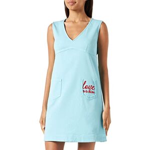 Love Moschino Ärmlös A-linjeformad V-hals klänning, turkos, 38, turkos, 38 Love Moschino Ärmlös A-linjeformad V-hals klänning, turkos, 38, turkos, 38