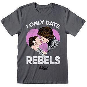 Popgear Star Wars Only Date Rebels dam pojkvän passform t-shirt officiella varor S-XXL, Star Wars gåvor baggy lös överdimensionerad topp, födelsedagspresent idé för mammor, Träkol, S Popgear Star Wars Only Date Rebels dam pojkvän passform t-shirt officiella varor S-XXL, Star Wars gåvor baggy lös överdimensionerad topp, födelsedagspresent idé för mammor, Träkol, S