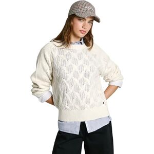 Pepe Jeans dam Hedra Crew, stickade kläder, vit, L, Vit (Mousse vit), L Pepe Jeans dam Hedra Crew, stickade kläder, vit, L, Vit (Mousse vit), L