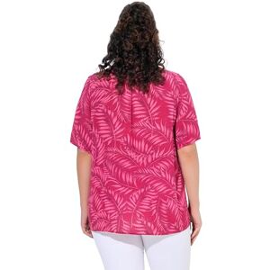 Ulla Popken damer stora storlekar överdimensionerade plus size blus med palmtryck, Mörk hallon, 46-48 Ulla Popken damer stora storlekar överdimensionerade plus size blus med palmtryck, Mörk hallon, 46-48