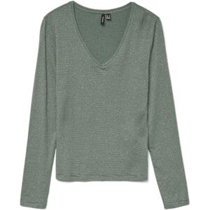 VERO MODA Vmlava Glitter Ls V-hals topp randig Ga, Laurelkrans, L VERO MODA Vmlava Glitter Ls V-hals topp randig Ga, Laurelkrans, L
