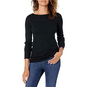Amazon Essentials dam lättvikt ribbad långärmad båthals slim-fit tröja, svart, XX-Large Amazon Essentials dam lättvikt ribbad långärmad båthals slim-fit tröja, svart, XX-Large