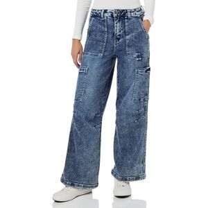 KAFFE Kvinnors jeans Regular Fit Flared Ben High-Waisted cargofickor dam, Blå denim, 42 KAFFE Kvinnors jeans Regular Fit Flared Ben High-Waisted cargofickor dam, Blå denim, 42