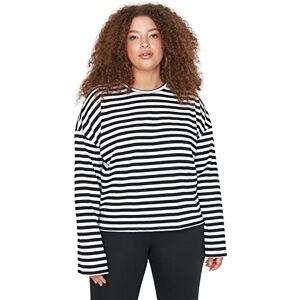 Trendyol Dam dam normal standard rundhalsad stickad plusstorlek T-shirt, vit, 5XL, Vitt, 5XL Trendyol Dam dam normal standard rundhalsad stickad plusstorlek T-shirt, vit, 5XL, Vitt, 5XL