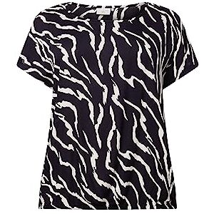 Kaffe Curve Kcsonna Stanley blus för dam, Svart/antikt zebratryck, 48/Stor Kaffe Curve Kcsonna Stanley blus för dam, Svart/antikt zebratryck, 48/Stor