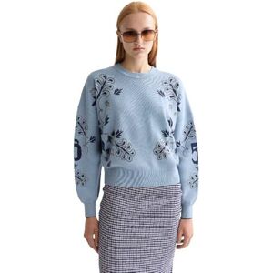 Scotch & Soda Dam jacquard avslappnad passform tröja, Faded Denim V441, S Scotch & Soda Dam jacquard avslappnad passform tröja, Faded Denim V441, S