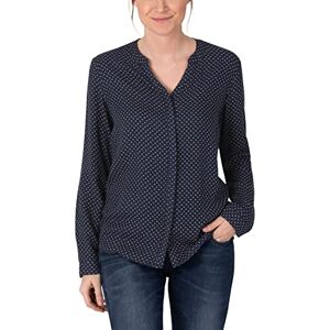Timezone Dam buttoned Henley blus blus, blå ground Squares, L Timezone Dam buttoned Henley blus blus, blå ground Squares, L
