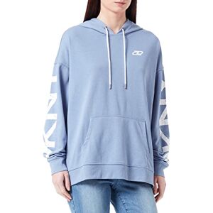 DKNY Damsport kvinnors crackle logo pullover huvtröja tröja, Country Blue, L DKNY Damsport kvinnors crackle logo pullover huvtröja tröja, Country Blue, L