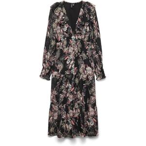 VERO MODA Vmpetra Suni Ls Calf Dress WVN Ga, svart, S VERO MODA Vmpetra Suni Ls Calf Dress WVN Ga, svart, S