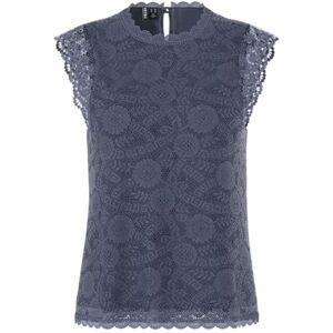 PIECES Pcolline Sl Lace Top WVN Noos, Amber blå, S PIECES Pcolline Sl Lace Top WVN Noos, Amber blå, S