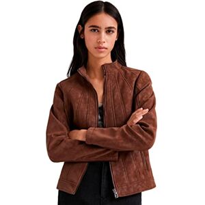 Desigual Womens CHAQ_MAR Faux läderjacka, brun, XS Desigual Womens CHAQ_MAR Faux läderjacka, brun, XS