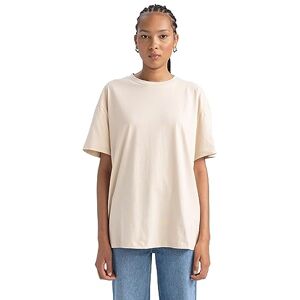 DeFacto dam-t-shirt – klassisk basic oversize skjorta för kvinnor – bekväm t-shirt för kvinnor, Lt. beige, XS DeFacto dam-t-shirt – klassisk basic oversize skjorta för kvinnor – bekväm t-shirt för kvinnor, Lt. beige, XS