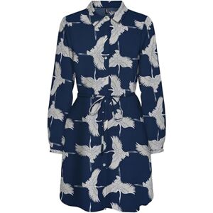 ONLY Onlnova Life Vis L/S Shirt Dress, Blåa djup, S ONLY Onlnova Life Vis L/S Shirt Dress, Blåa djup, S