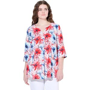 Ulla Popken dam stora storlekar plus storlek linnemix-blus, A-linje, tunika, 3/4-arm 837717, Kungsblå, 42-44 Ulla Popken dam stora storlekar plus storlek linnemix-blus, A-linje, tunika, 3/4-arm 837717, Kungsblå, 42-44