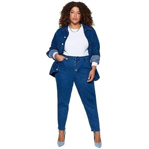 Trendyol Dam rak hög midja plus size jeans, blå, 46 plus size Trendyol Dam rak hög midja plus size jeans, blå, 46 plus size