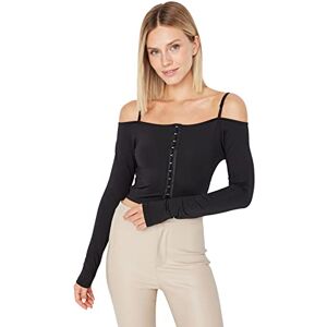 Trendyol Dam Kvinna Anpassad Figurformad Carmen Krage Stickad Blus Skjorta, Svart, L Trendyol Dam Kvinna Anpassad Figurformad Carmen Krage Stickad Blus Skjorta, Svart, L