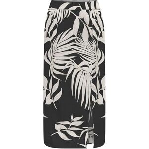 ONLY Onlnova Life Vis Lamar Slit Skirt AOP, svart, S ONLY Onlnova Life Vis Lamar Slit Skirt AOP, svart, S